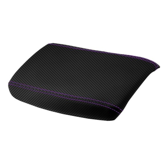 1997-2004 Corvette C5 Console Armrest PVC Carbon Fiber Cover - Purple Stitch