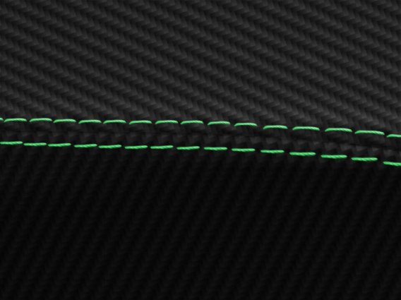2016-2023 Camaro Console Lid Cover Carbon Fiber Green Stitch