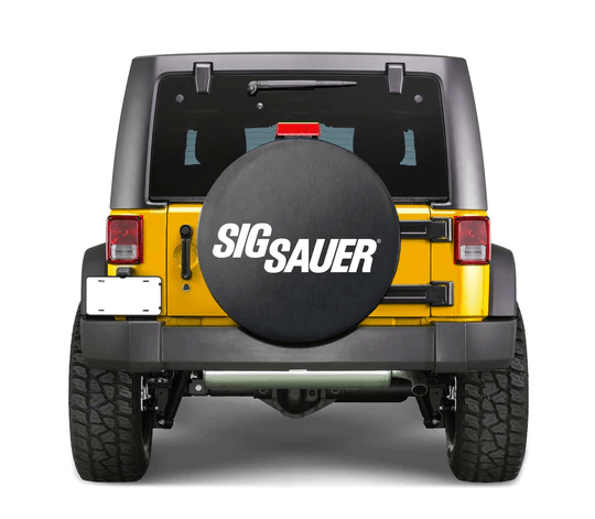 Sig Sauer Spare Tire Cover for Jeep Bronco Truck - White Font