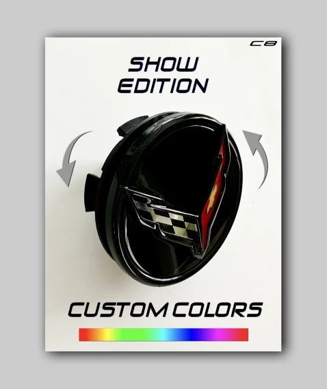 2020+ Corvette C8 Floating Center Caps - Custom Colors - Show Edition