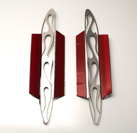 C6 Corvette Vent Grilles Flame Style Side 2-piece Front