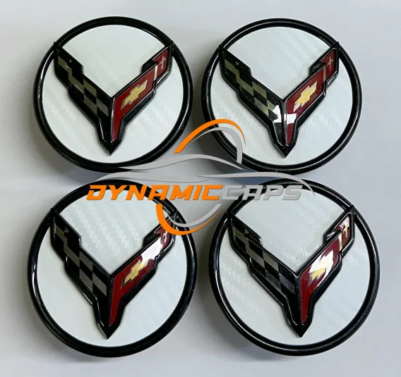 2014 - 2019 C7 Corvette Floating Center Caps (Set of 4) Custom Colors - Show Edition