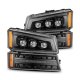 2003-2006 Silverado 1500/2500/3500 Avalanche AlphaRex Nova LED Projector Headlights Alpha-Black