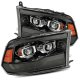 2009-2018 RAM 1500HD, 2010-2018 RAM 2500/3500HD AlphaRex Pro-Series Black Projector Headlights