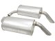 C3 1974 Corvette Aluminized Round Mufflers 2 Inch Pair