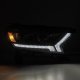 2019-2022 Ford Ranger AlphaRex Luxx-Series LED Projector Headlights Plank Style Black with Sequen...