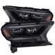 2019-2022 Ford Ranger AlphaRex Luxx-Series LED Projector Headlights Plank Style Black with Sequen...
