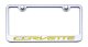 2005-2013 Corvette C6 License Plate Frame Corvette Inlay Lettering - Brushed Stainless, Choose Co...