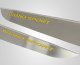 2010-2013 Corvette C6 Door Guards With Grand Sport Inlay 2pc - Brushed Stainless, Choose Color