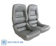 Embroidered Leather Seat Covers Silver w/ 4" Bolster For 1981 Corvette