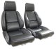 Mounted Leather Seat Covers Black /Saddle 2-Tone Standard For 84-87 Corvette