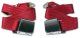 1963-1967 C2 Corvette Seat Belts - Chrome Lift Replacement Bright Red