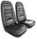 1970-1971 C3 Corvette Mounted Seats Driver Black 100% Leather Without Shoulder Harness