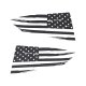 2014-2019 C7 Corvette Quarter Window Flag Decal - Gloss Carbon Flash - Distressed USA Flag