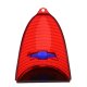 1955 Full-Size Chevrolet Red Tail Light Lens with Blue Bowtie Chrome Trim Pair