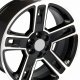 Chevy Silverado, GMC Sierra, Chevy Tahoe 22"x9" Replica Black Mach'd Wheel CV74B