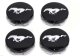 2015-2017 Ford Mustang Black Chrome Wheel Rim Center Caps