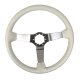 Steering Wheel White Leather Satin Spokes For 1977 Corvette