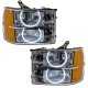 For 2007-2013 GMC Sierra SMD Headlights - Round Ring Design Oracle