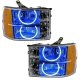 For 2007-2013 GMC Sierra SMD Headlights - Round Ring Design Oracle