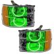 For 2007-2013 GMC Sierra SMD Headlights - Round Ring Design Oracle