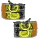 For 2007-2013 GMC Sierra SMD Headlights - Round Ring Design Oracle