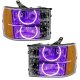For 2007-2013 GMC Sierra SMD Headlights - Round Ring Design Oracle