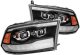 2009-2018 RAM 1500HD, 2010-2018 RAM 2500/3500HD AlphaRex LUXX Series LED Projector Headlights Bla...