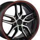 C7 Z51 Style Deep Dish Repli Wheel Black Machined Face W/Red Stripe 17X95 For 1988-04 Corvette