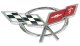 1997-2004 C5 Corvette - Chrome Crossed Flag Emblem - Fits Rear and Waterfall