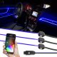 6FT XK Glow Fiber Optic Roll 3PC LED Head Control Accent Light