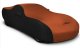 2008-2019 Dodge Challenger 2 Tone Satin Stretch Car Cover Black and Inferno Orange